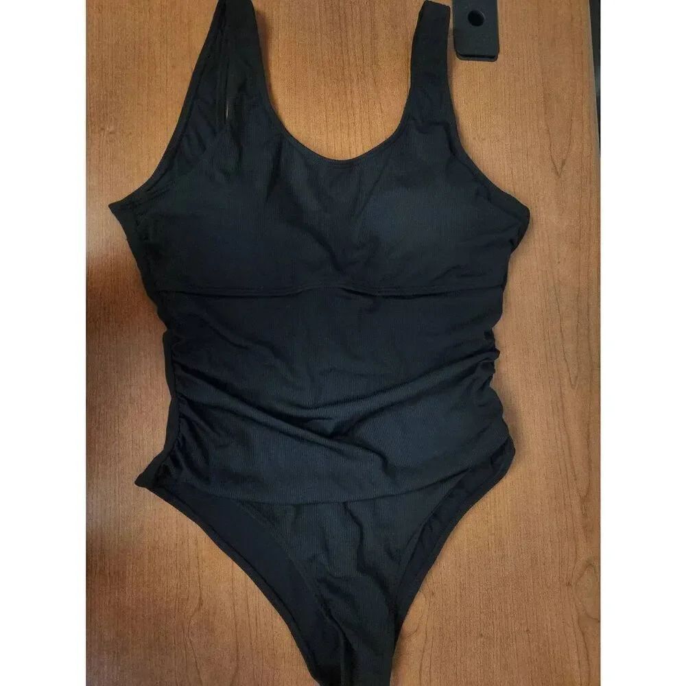 NEW In bag Shein 1XL Black one piece swimsuit